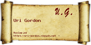 Uri Gordon névjegykártya